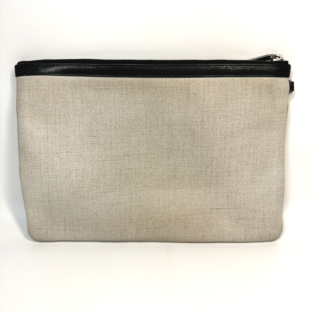 SAINT LAURENT PARIS 565722 RIVE GAUCHE Pouch Clutch Bag in Coated Canvas, Men's, Gray