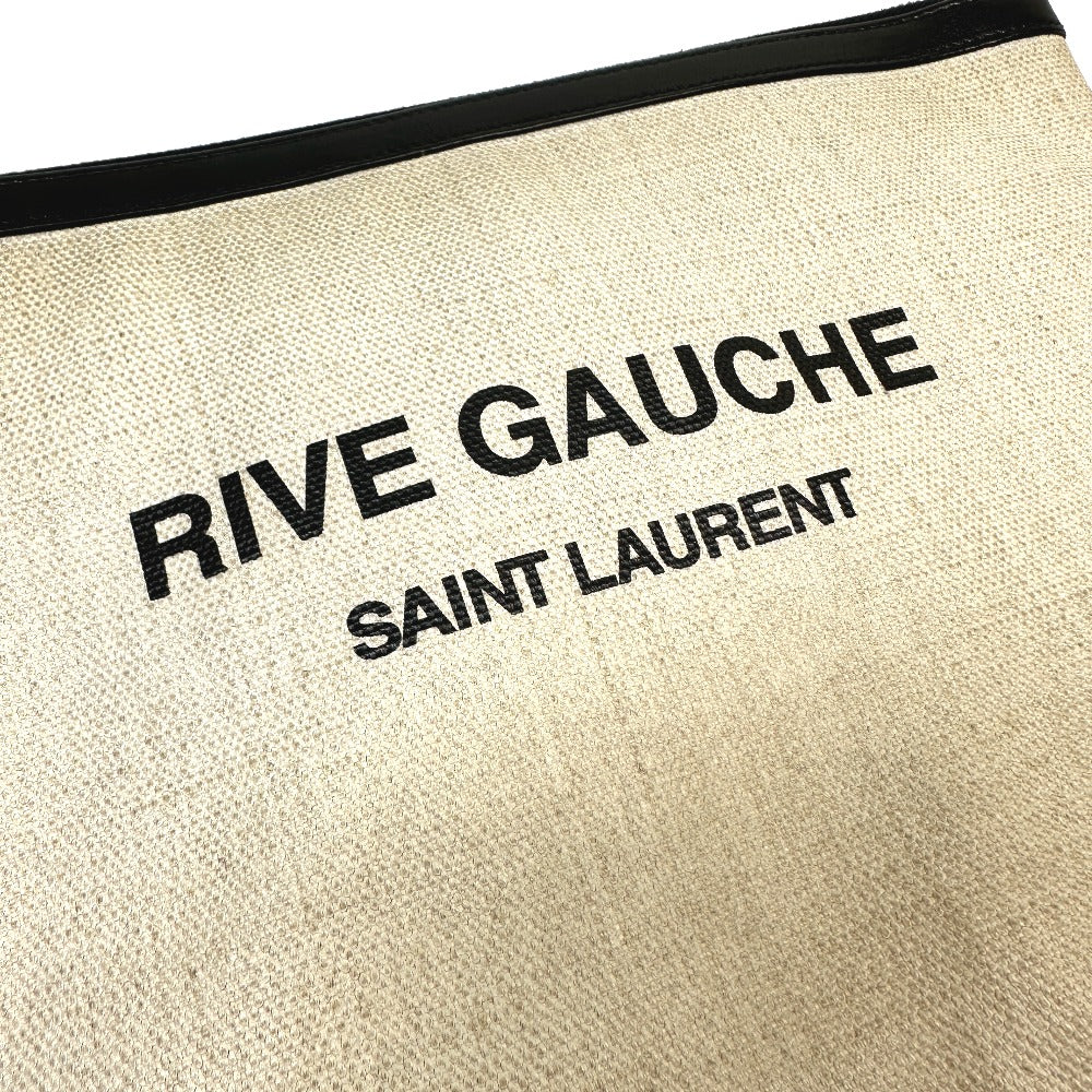 SAINT LAURENT PARIS 565722 RIVE GAUCHE Pouch Clutch Bag in Coated Canvas, Men's, Gray