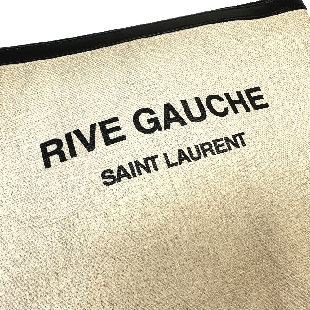 SAINT LAURENT PARIS 565722 RIVE GAUCHE Pouch Clutch Bag in Coated Canvas, Men's, Gray