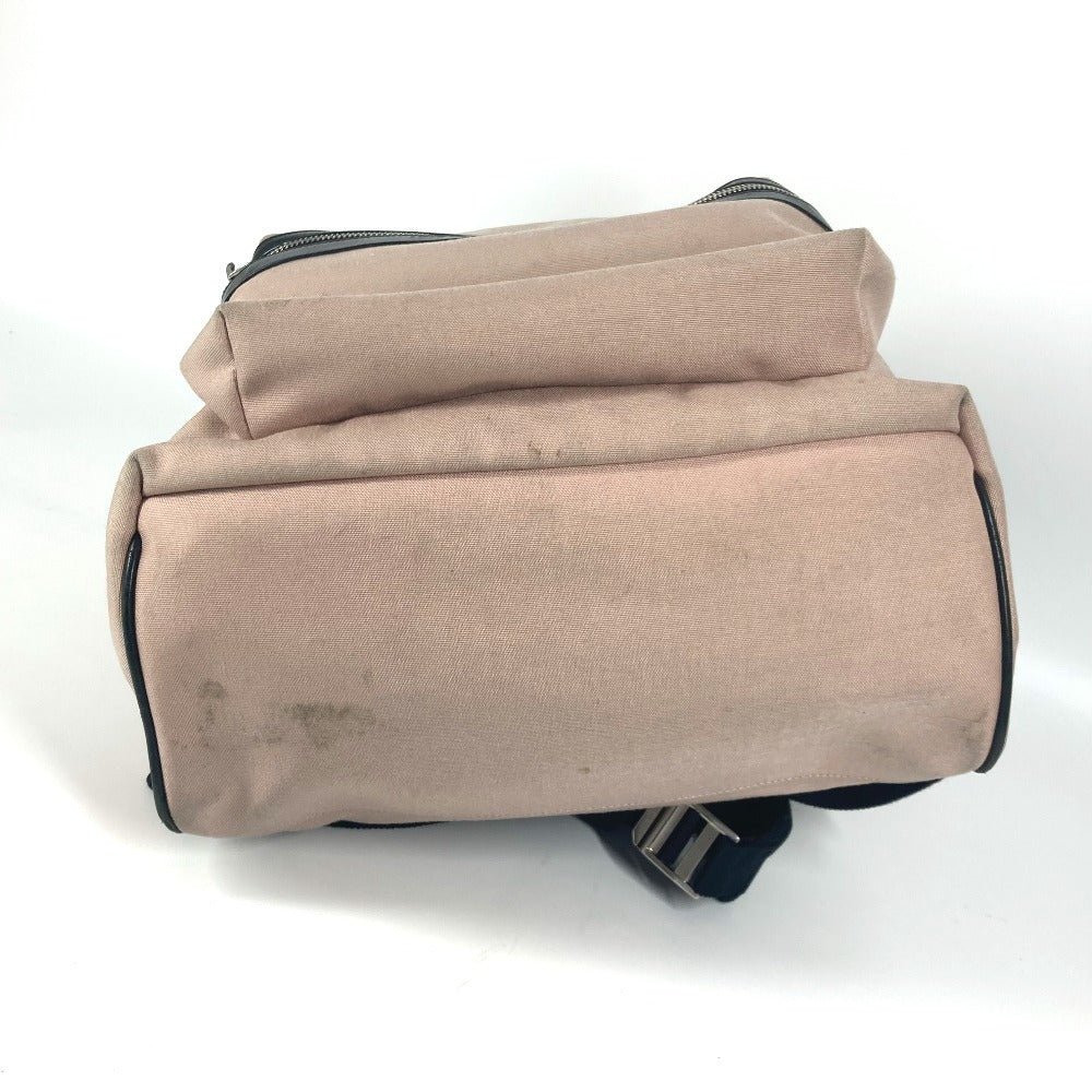 SAINT LAURENT PARIS 326865 Logo Bag Backpack Rucksack Canvas/Leather Unisex Pink Beige