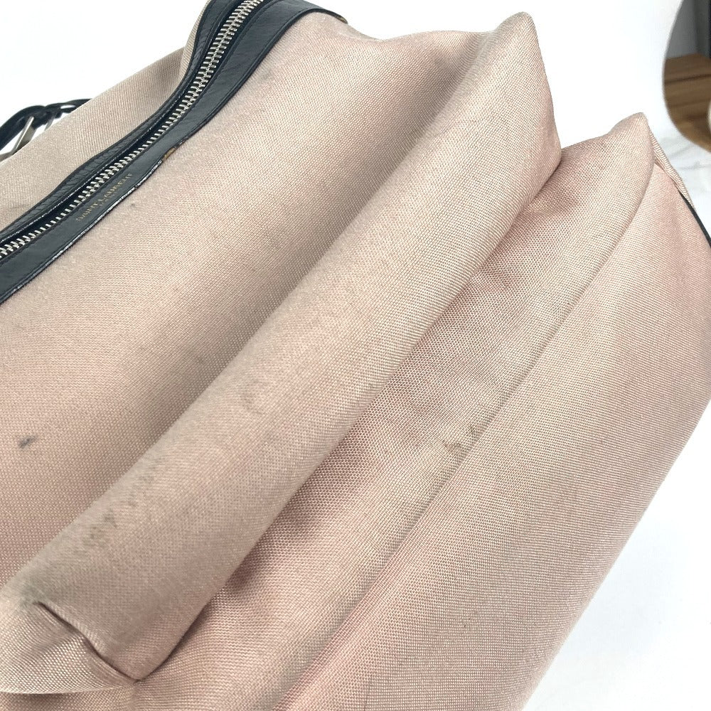 SAINT LAURENT PARIS 326865 Logo Bag Backpack Rucksack Canvas/Leather Unisex Pink Beige