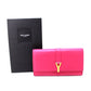 SAINT LAURENT PARIS 314995 Y-Line Flap Wallet, Long Leather Wallet, Women's, Pink