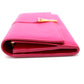 SAINT LAURENT PARIS 314995 Y-Line Flap Wallet, Long Leather Wallet, Women's, Pink
