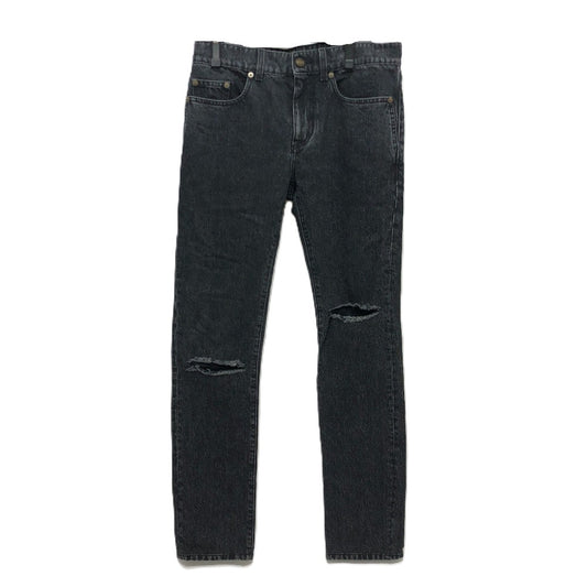 Saint Laurent Paris 504700 Seluar Denim Denim Seluar Seluar Kapas Lelaki Kapas Hitam