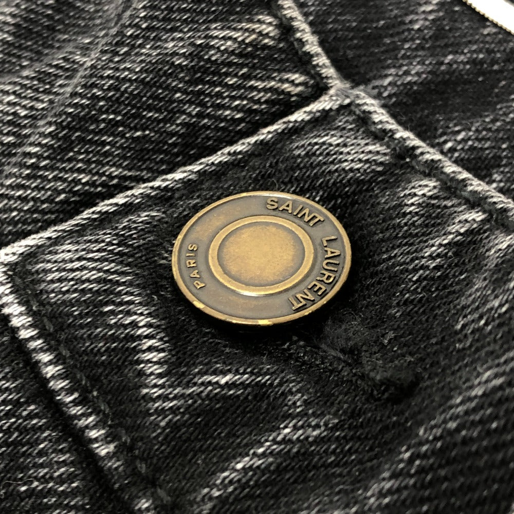 SAINT LAURENT PARIS 504700 ダメージ デニムパンツ デニム パンツ パンツ コットン メンズ ブラック