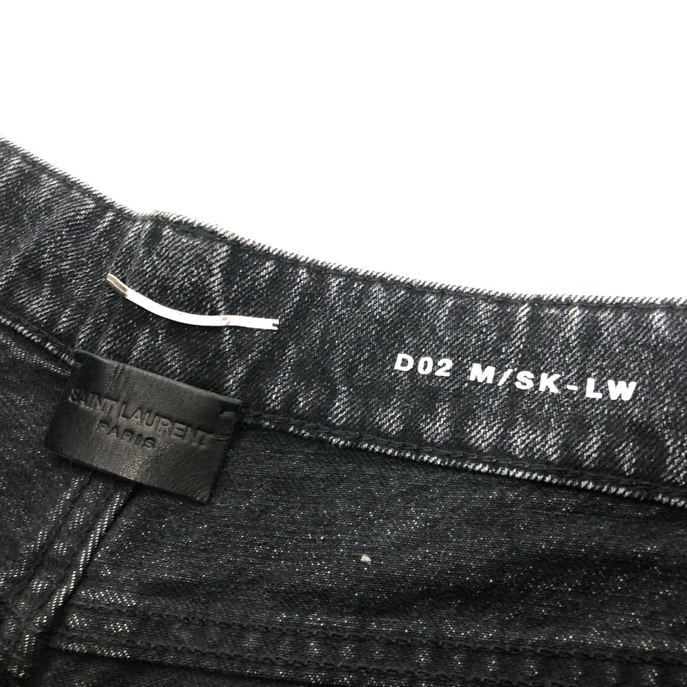 SAINT LAURENT PARIS 504700 ダメージ デニムパンツ デニム パンツ パンツ コットン メンズ ブラック