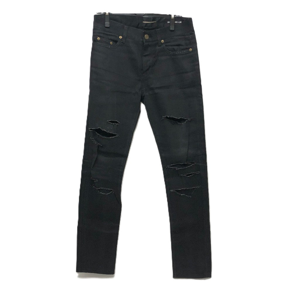 SAINT LAURENT PARIS Crash Pantalones vaqueros Pantalones vaqueros Pantalones Algodón Hombre Negro