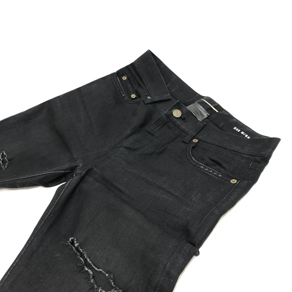 SAINT LAURENT PARIS Crash Pantalones vaqueros Pantalones vaqueros Pantalones Algodón Hombre Negro