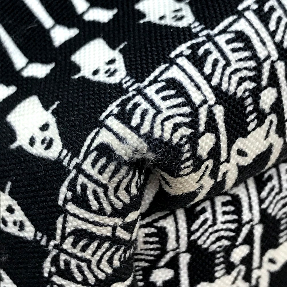 SAINT LAURENT PARIS 435988 Skull Print Backpack Canvas Women's Black/White