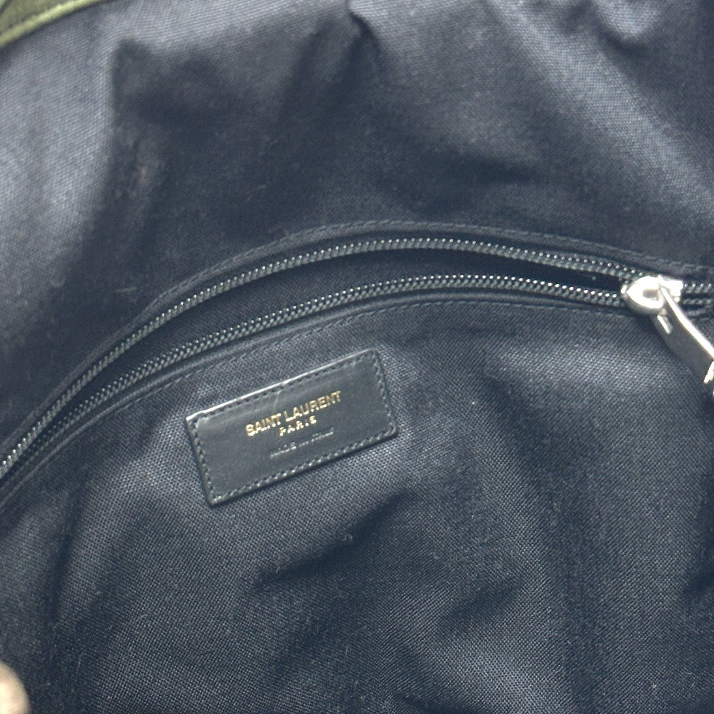 SAINT LAURENT PARIS 437110 Multi-Pocket Camouflage Camouflage Backpack Bag Rucksack Canvas/Leather Unisex Green