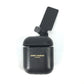 SAINT LAURENT PARIS 635662 AirPods Apple Earphone Logo Case with Keychain, Leather, Black, Women's