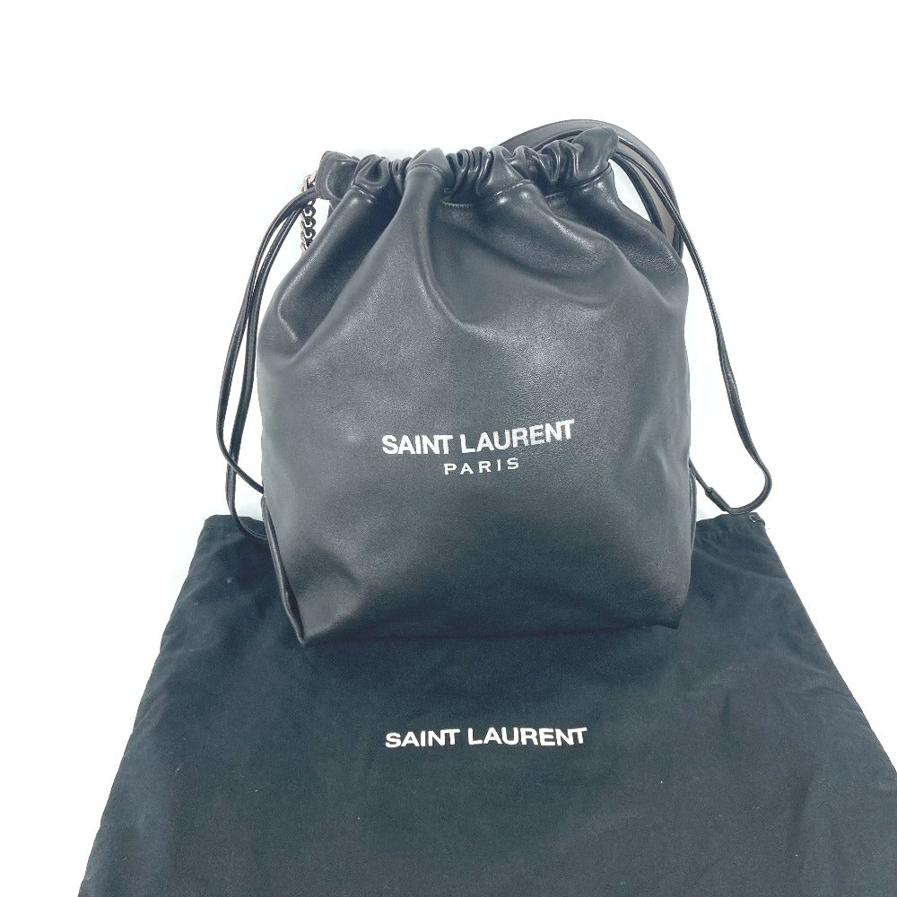 SAINT LAURENT PARIS 538447 ポーチ付き テディ teddy 巾着 チェーンバッグ 斜め掛け ショルダーバッグ レザー レディース