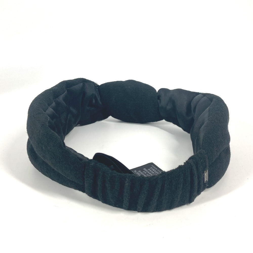 SAINT LAURENT PARIS 682968 ヘッドバンド ヘアアクセサリー パイル ヘアバンド コットン レディース ブラック - brandshop-reference