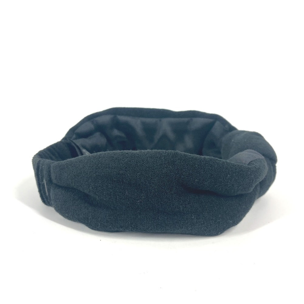 SAINT LAURENT PARIS 682968 ヘッドバンド ヘアアクセサリー パイル ヘアバンド コットン レディース ブラック - brandshop-reference