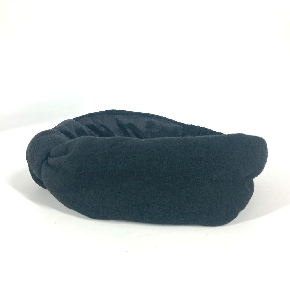 SAINT LAURENT PARIS 682968 ヘッドバンド ヘアアクセサリー パイル ヘアバンド コットン レディース ブラック - brandshop-reference