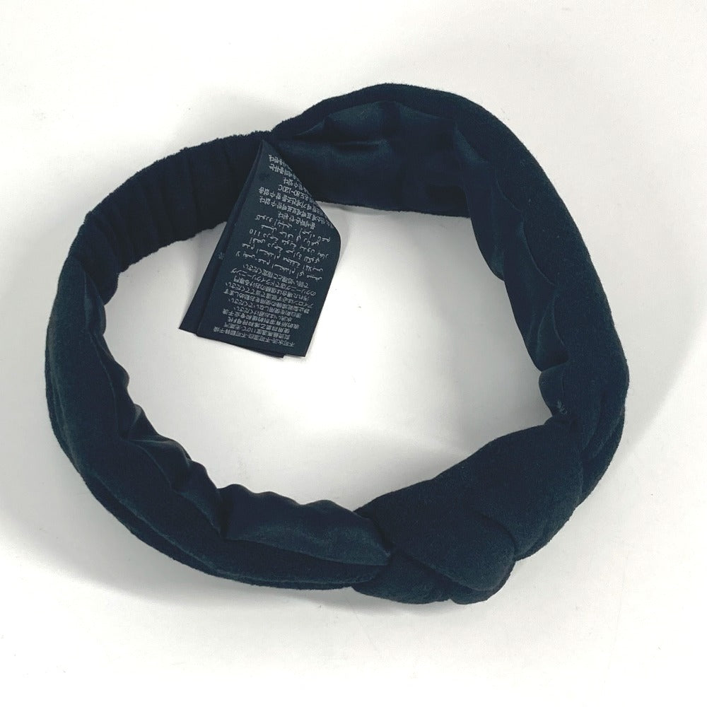 SAINT LAURENT PARIS 682968 ヘッドバンド ヘアアクセサリー パイル ヘアバンド コットン レディース ブラック - brandshop-reference