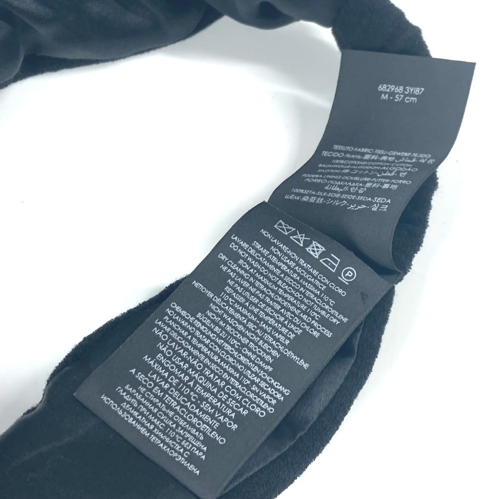 SAINT LAURENT PARIS 682968 ヘッドバンド ヘアアクセサリー パイル ヘアバンド コットン レディース ブラック - brandshop-reference