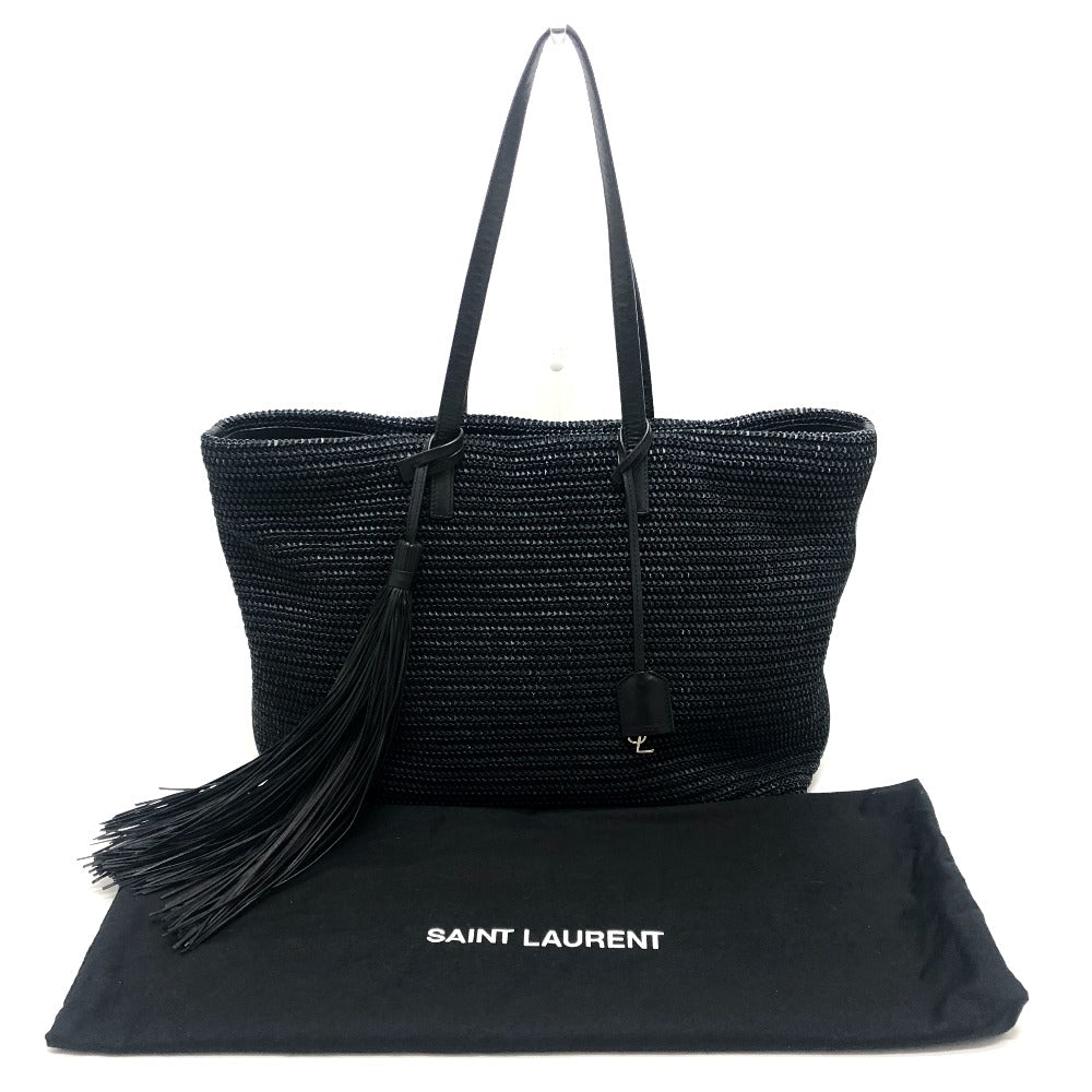 SAINT LAURENT PARIS 490793 タッセル カバン かごバッグ 肩掛け トートバッグ レディース ブラック