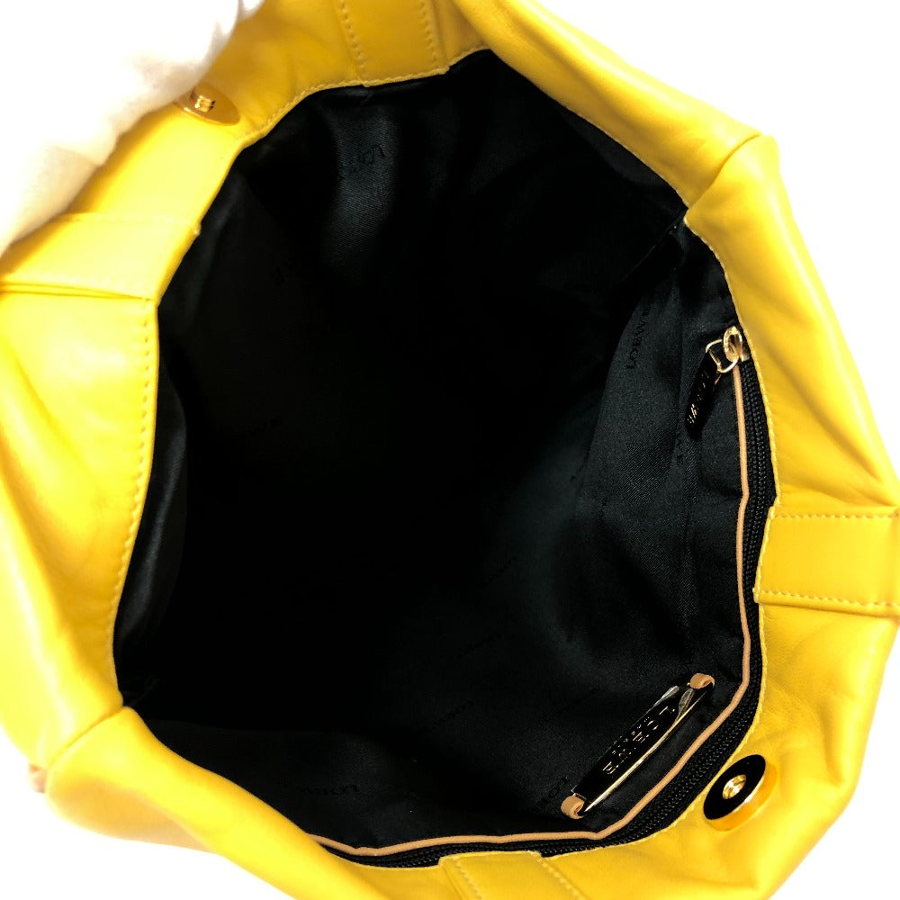 LOEWE Logo Anag Lamb Handbag, vertical, flat Tote Bag Leather yellow Used