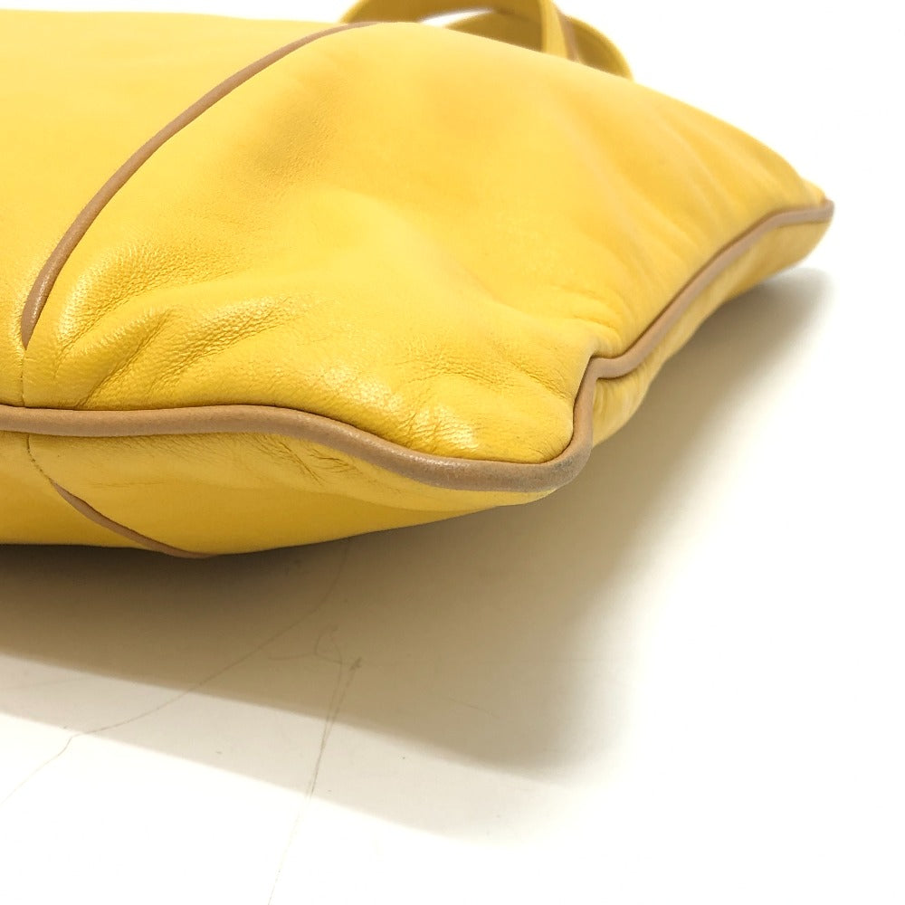 LOEWE Logo Anag Lamb Handbag, vertical, flat Tote Bag Leather yellow Used