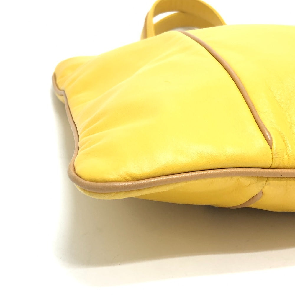 LOEWE Logo Anag Lamb Handbag, vertical, flat Tote Bag Leather yellow Used