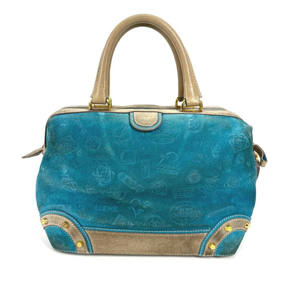 LOEWE 160周年 カバン ハンドバッグ トートバッグ ミニ ボストンバッグ レザー/スエード レディース ブルー - brandshop-reference