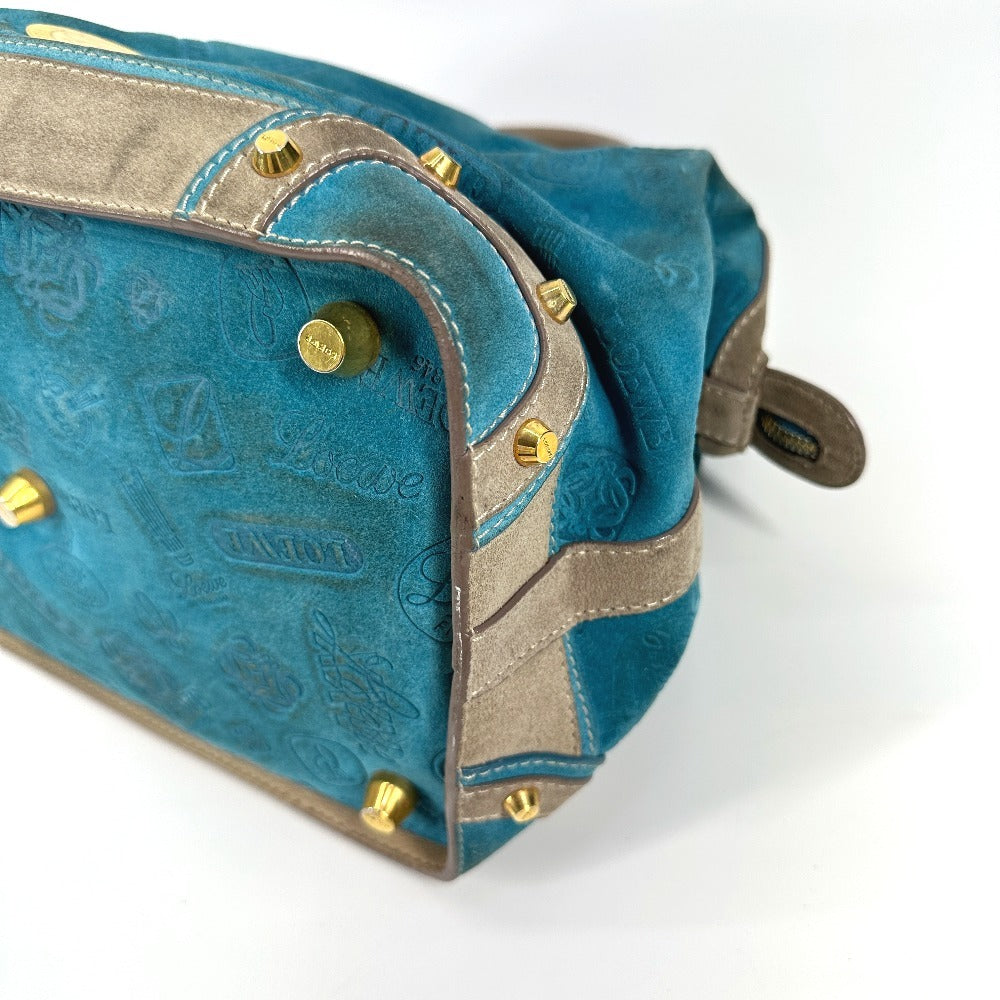 LOEWE 160周年 カバン ハンドバッグ トートバッグ ミニ ボストンバッグ レザー/スエード レディース ブルー - brandshop-reference