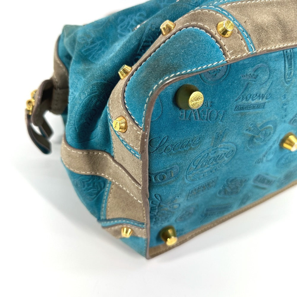 LOEWE 160周年 カバン ハンドバッグ トートバッグ ミニ ボストンバッグ レザー/スエード レディース ブルー - brandshop-reference