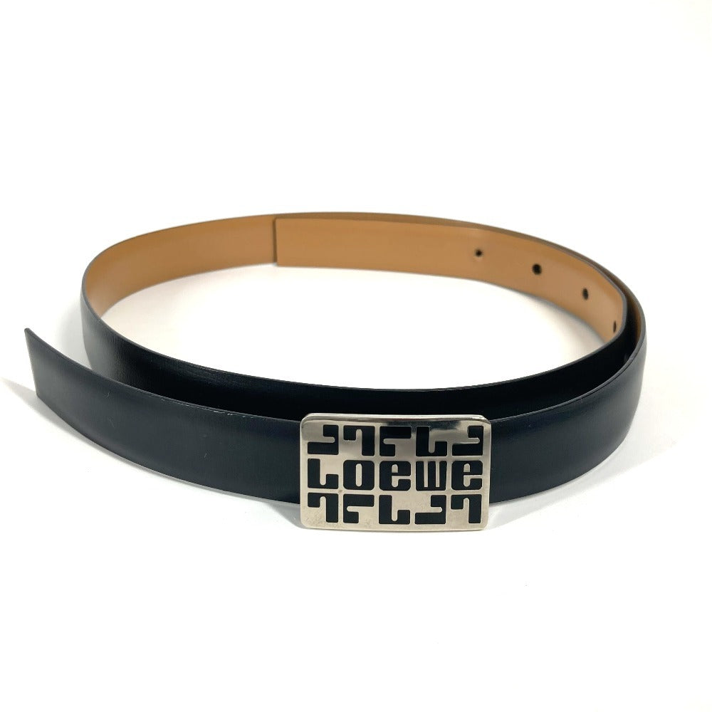 LOEWE ロゴ バックル ベルト レザー レディース ブラック - brandshop-reference