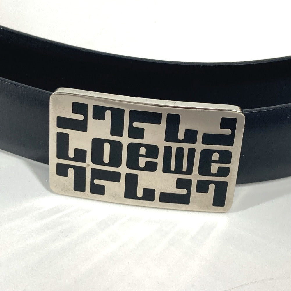 LOEWE ロゴ バックル ベルト レザー レディース ブラック - brandshop-reference