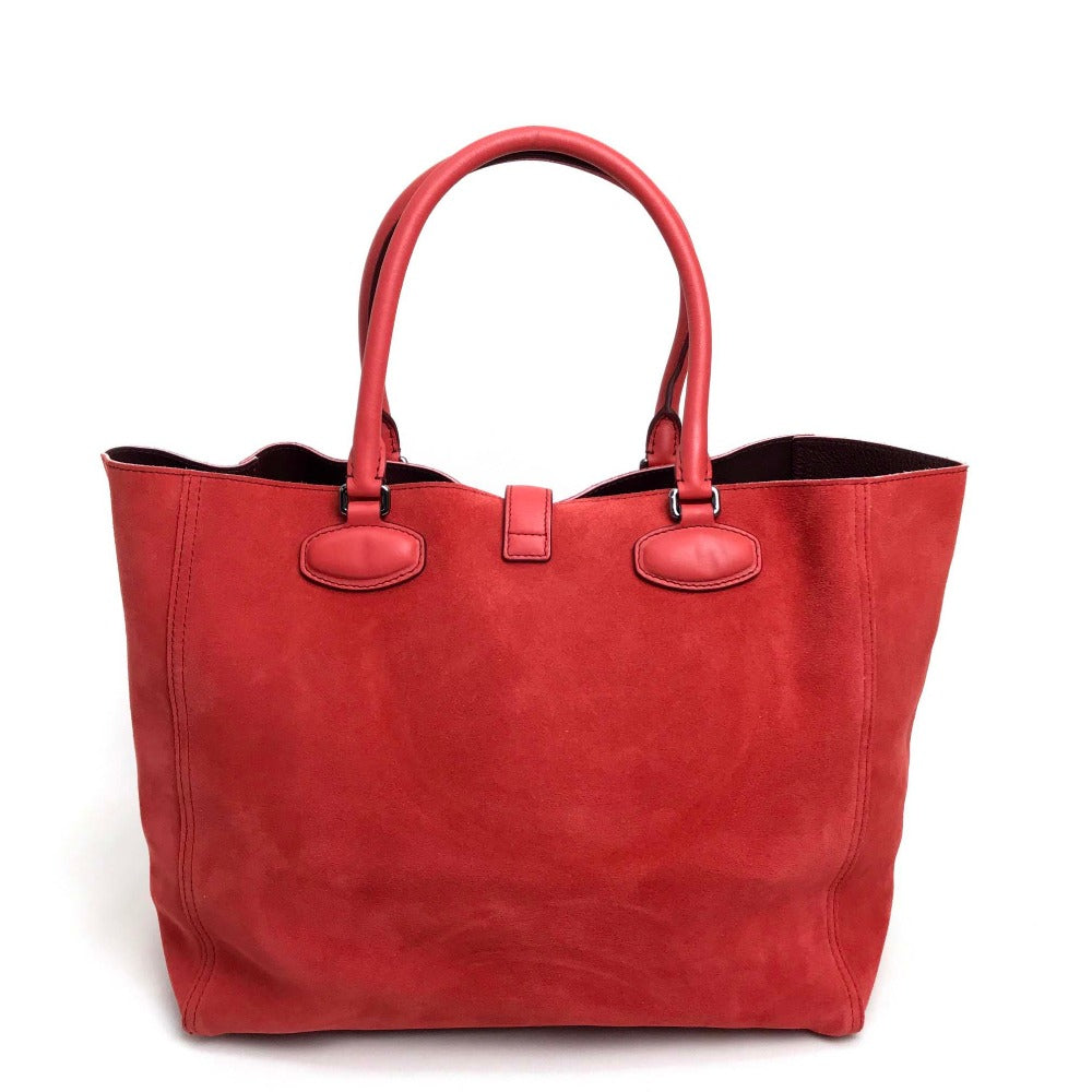 LOEWE Logo Leo Bag Shoulder Bag Handbag Tote Bag Suede Women's Red