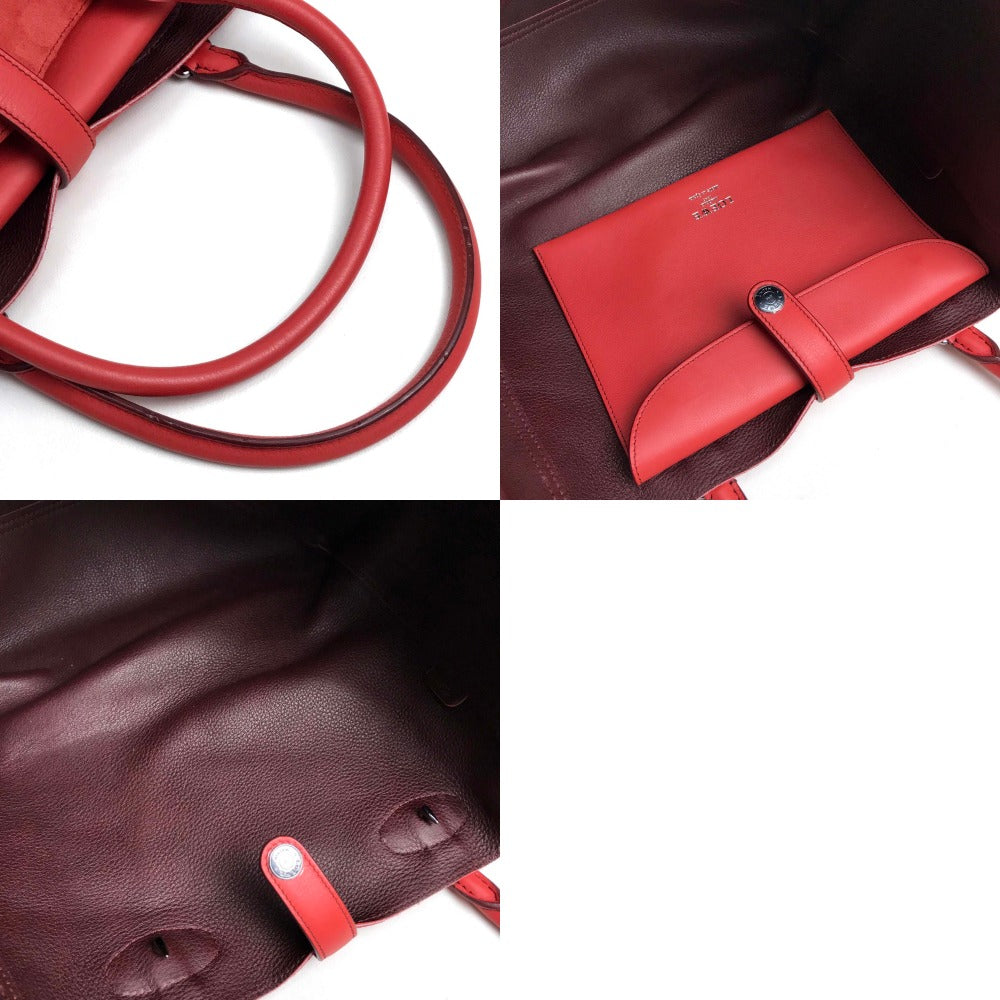LOEWE Logo Leo Bag Shoulder Bag Handbag Tote Bag Suede Women's Red