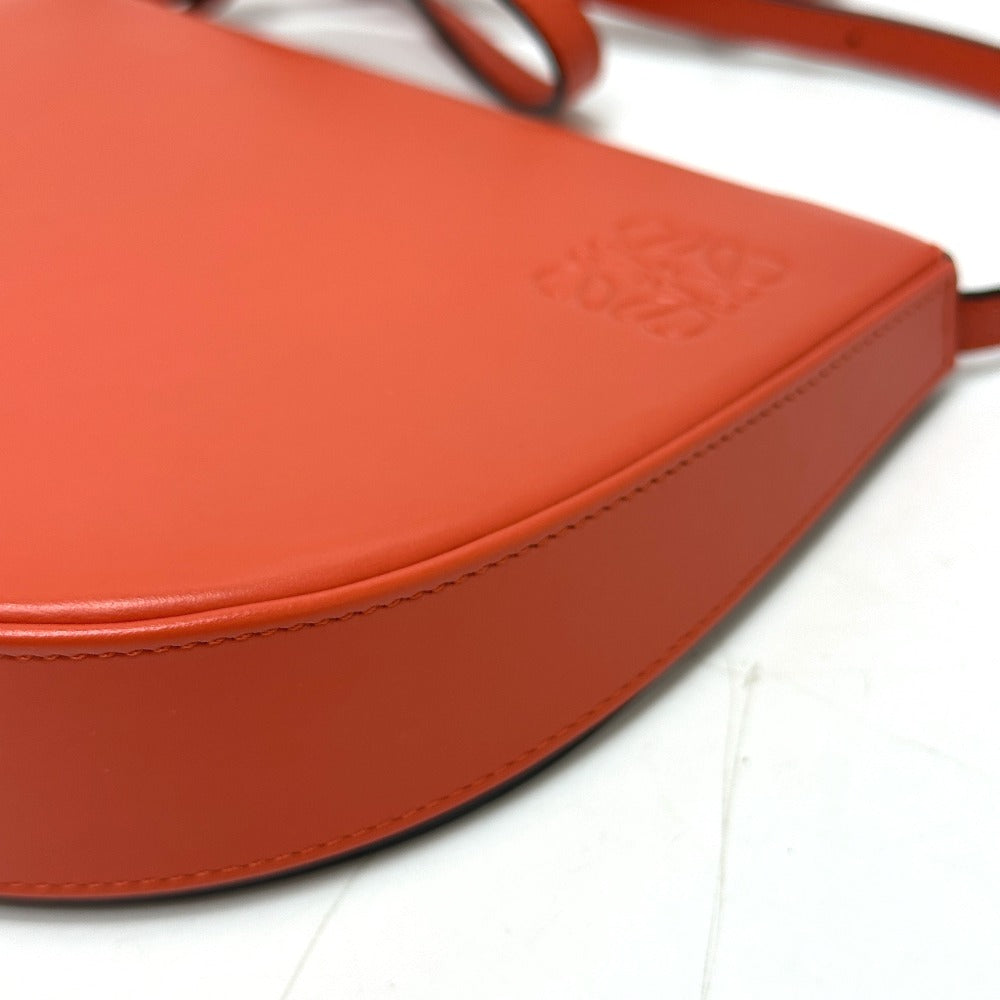 LOEWE アナグラム ヒール カバン 斜め掛け 肩掛け ショルダーバッグ レザー レディース オレンジ - brandshop-reference