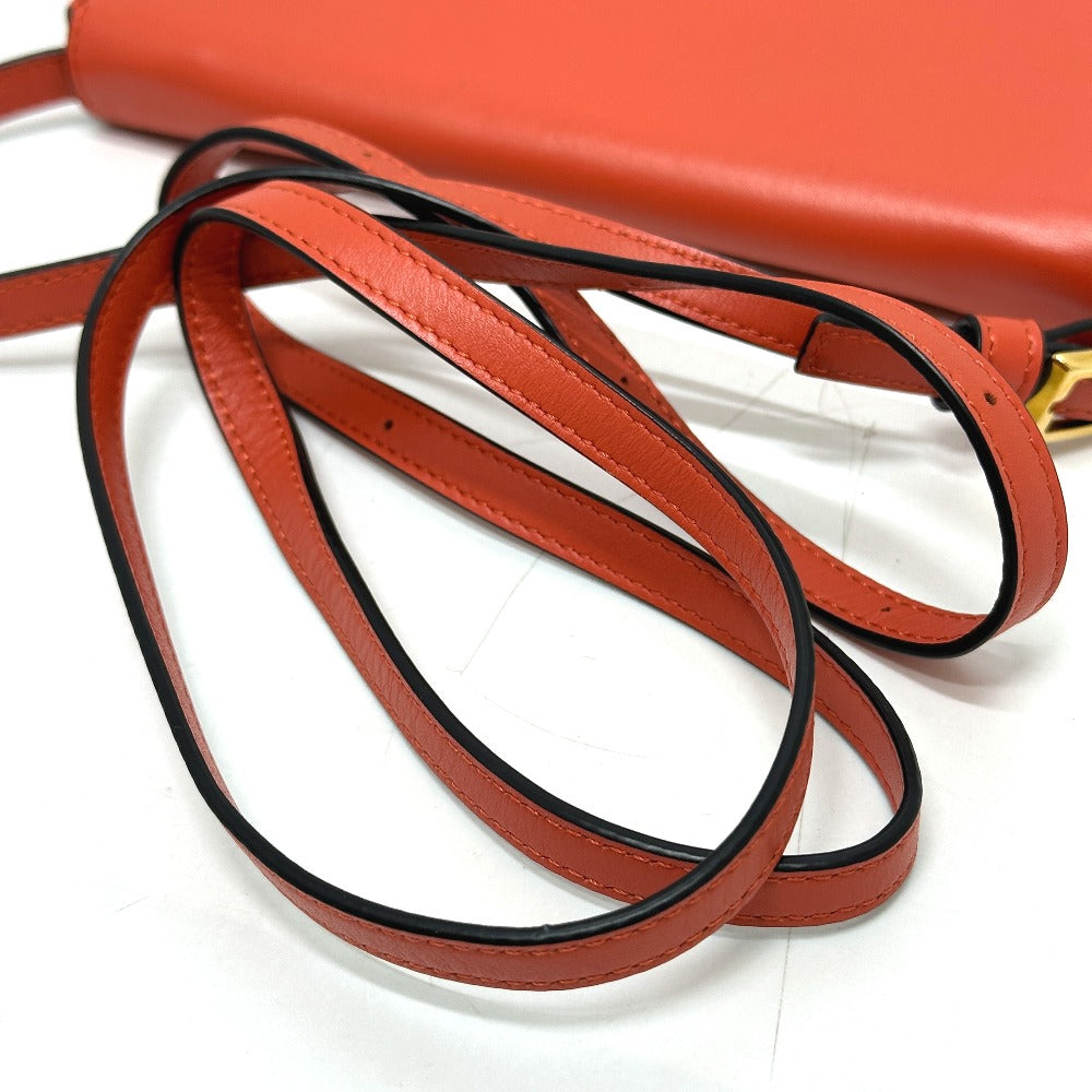 LOEWE アナグラム ヒール カバン 斜め掛け 肩掛け ショルダーバッグ レザー レディース オレンジ - brandshop-reference