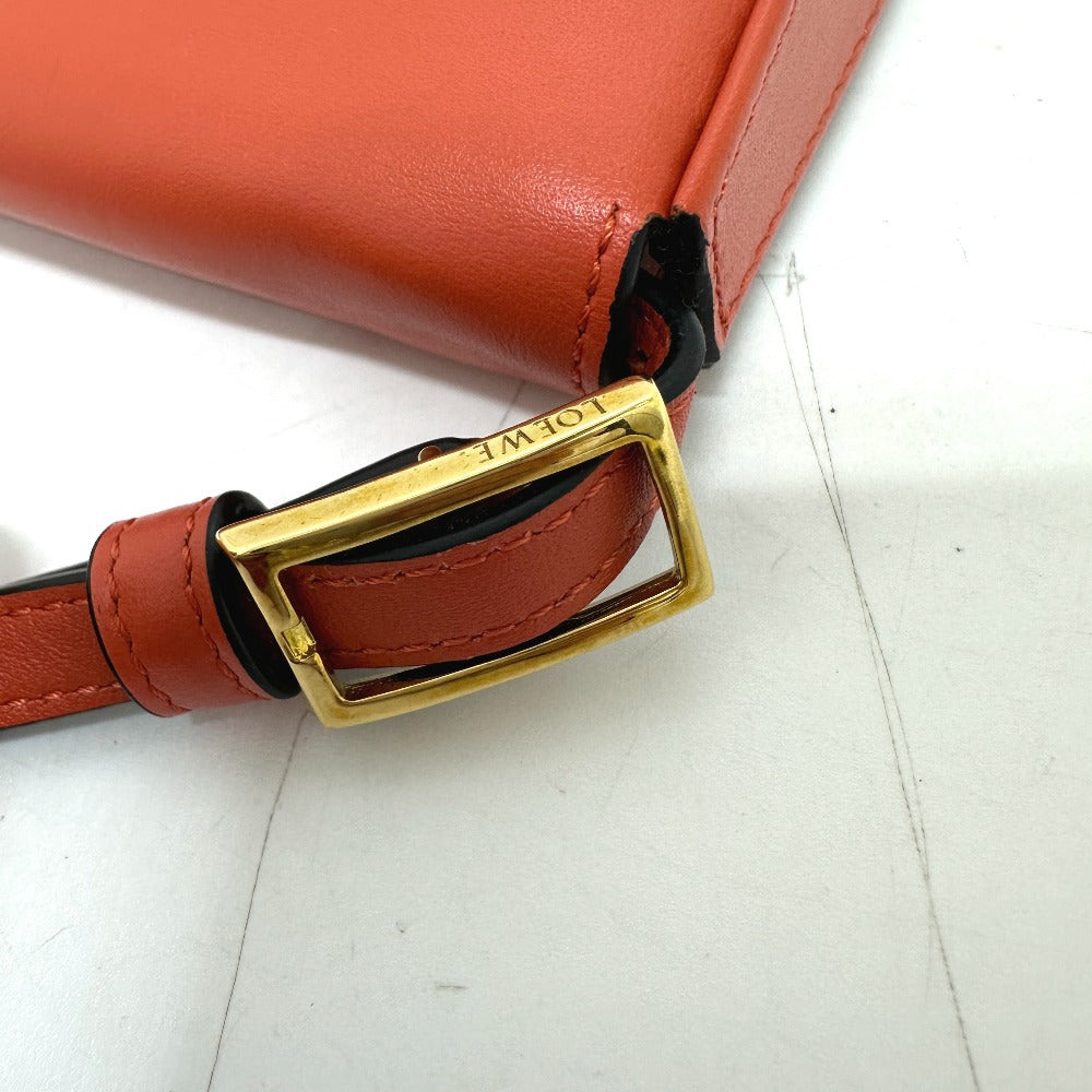 LOEWE アナグラム ヒール カバン 斜め掛け 肩掛け ショルダーバッグ レザー レディース オレンジ - brandshop-reference