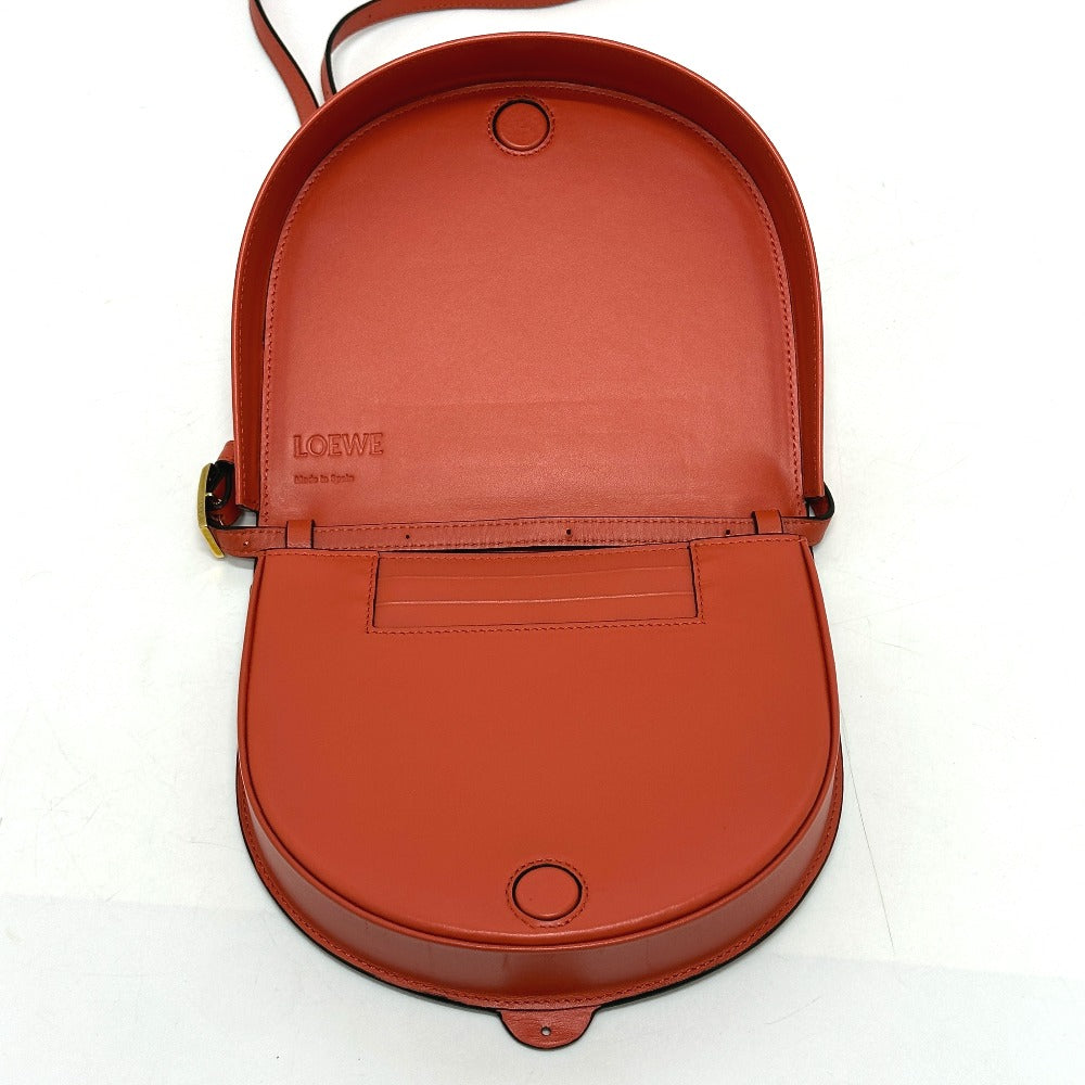 LOEWE アナグラム ヒール カバン 斜め掛け 肩掛け ショルダーバッグ レザー レディース オレンジ - brandshop-reference
