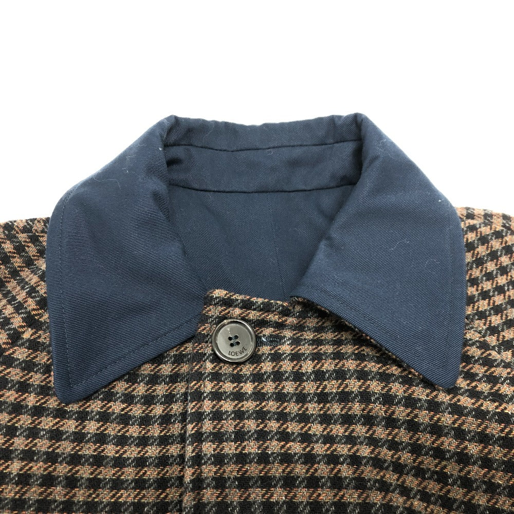 LOEWE H526Y01W37 リバーシブル チェック柄 コート アウター  ロングコート ウール メンズ ブラウン - brandshop-reference