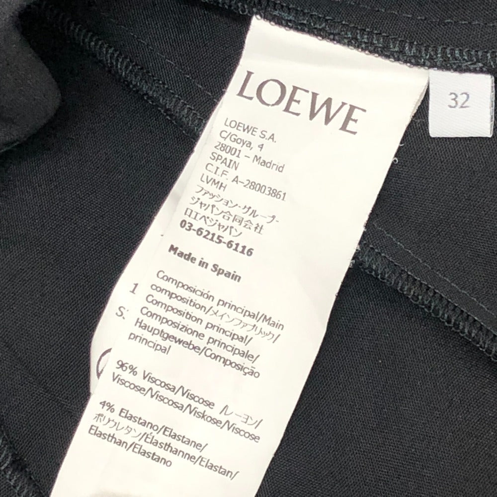 LOEWE S359Y09XG5 トラペーズ ショートドレス アパレル ノースリーブ ひざ丈 ポケット付き ワンピース レーヨン レディース ブラック