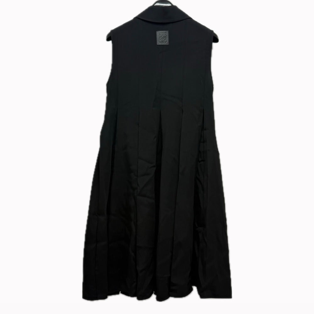 LOEWE S359Y09XG5 トラペーズ ショートドレス アパレル ノースリーブ ひざ丈 ポケット付き ワンピース レーヨン レディース ブラック