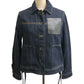 LOEWE S359Y50X77 Workwear Denim Jacket Apparel Logo Leather Pocket Jacket Cotton Denim Women's Blue