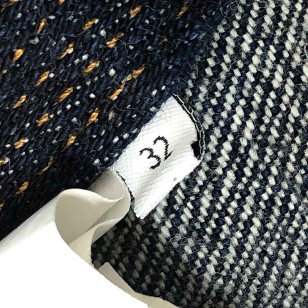 LOEWE S359Y50X77 Workwear Denim Jacket Apparel Logo Leather Pocket Jacket Cotton Denim Women's Blue