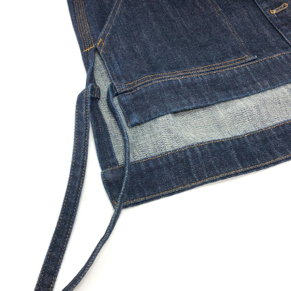 LOEWE S359Y50X77 Workwear Denim Jacket Apparel Logo Leather Pocket Jacket Cotton Denim Women's Blue