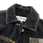 LOEWE S359Y50X77 Workwear Denim Jacket Apparel Logo Leather Pocket Jacket Cotton Denim Women's Blue