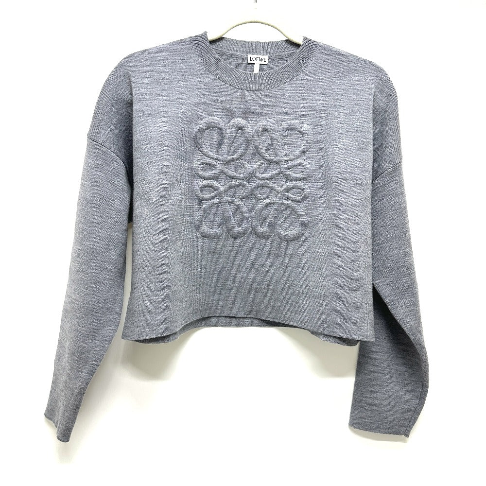 LOEWE S540Y14KBG Anagram Short-Length Apparel Sweater Wool Women's Gray
