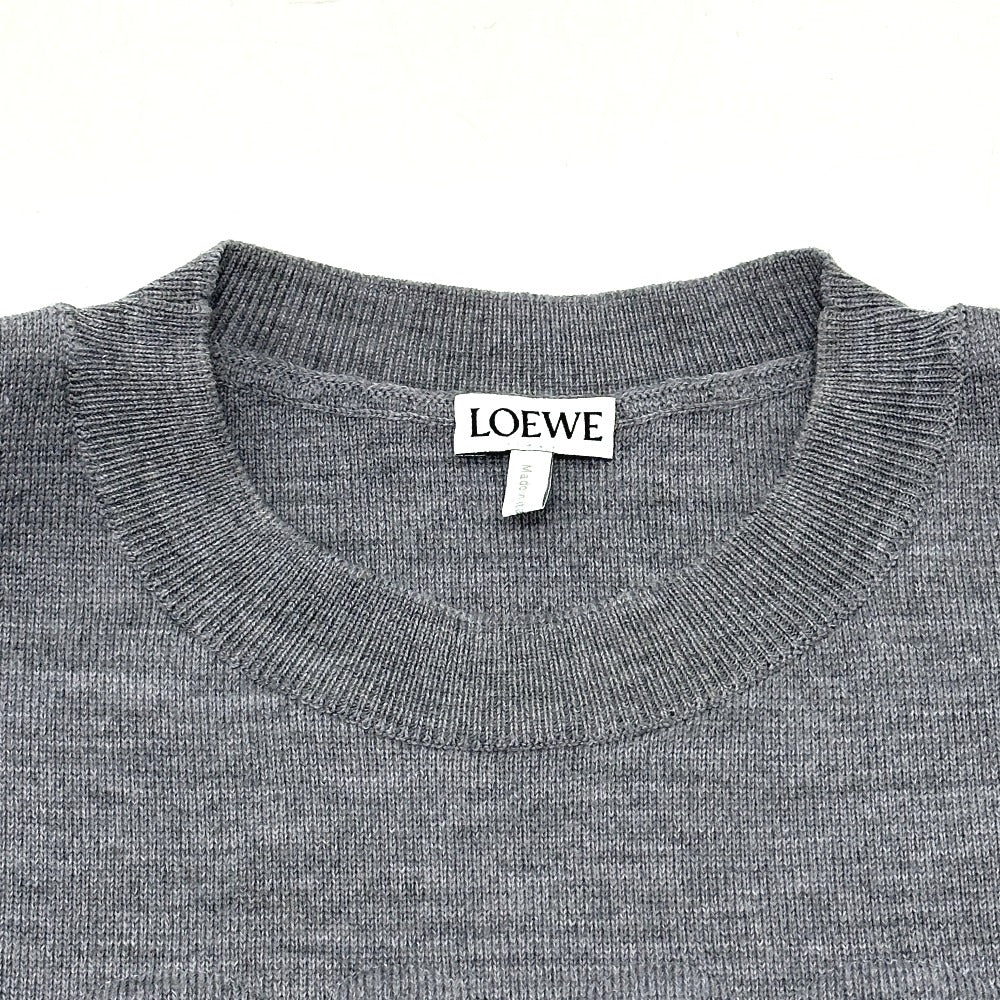 LOEWE S540Y14KBG Anagram Short-Length Apparel Sweater Wool Women's Gray