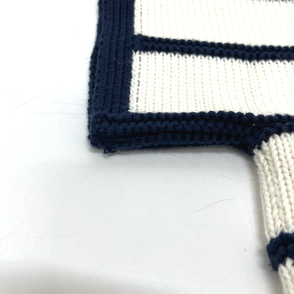 LOEWE S359Y55K79 Anagram Stripes Knit short-sleeved sleeveless apparel sweater cotton White/Navy Used