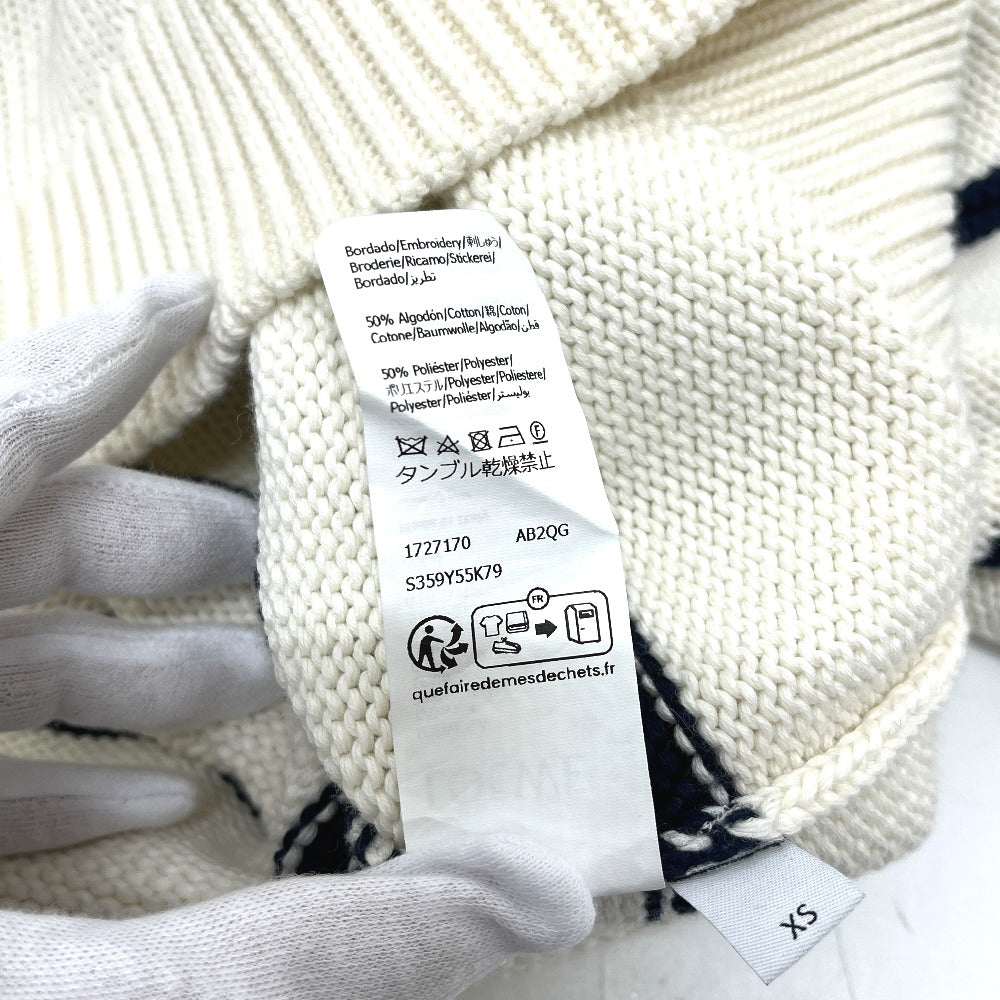 LOEWE S359Y55K79 Anagram Stripes Knit short-sleeved sleeveless apparel sweater cotton White/Navy Used