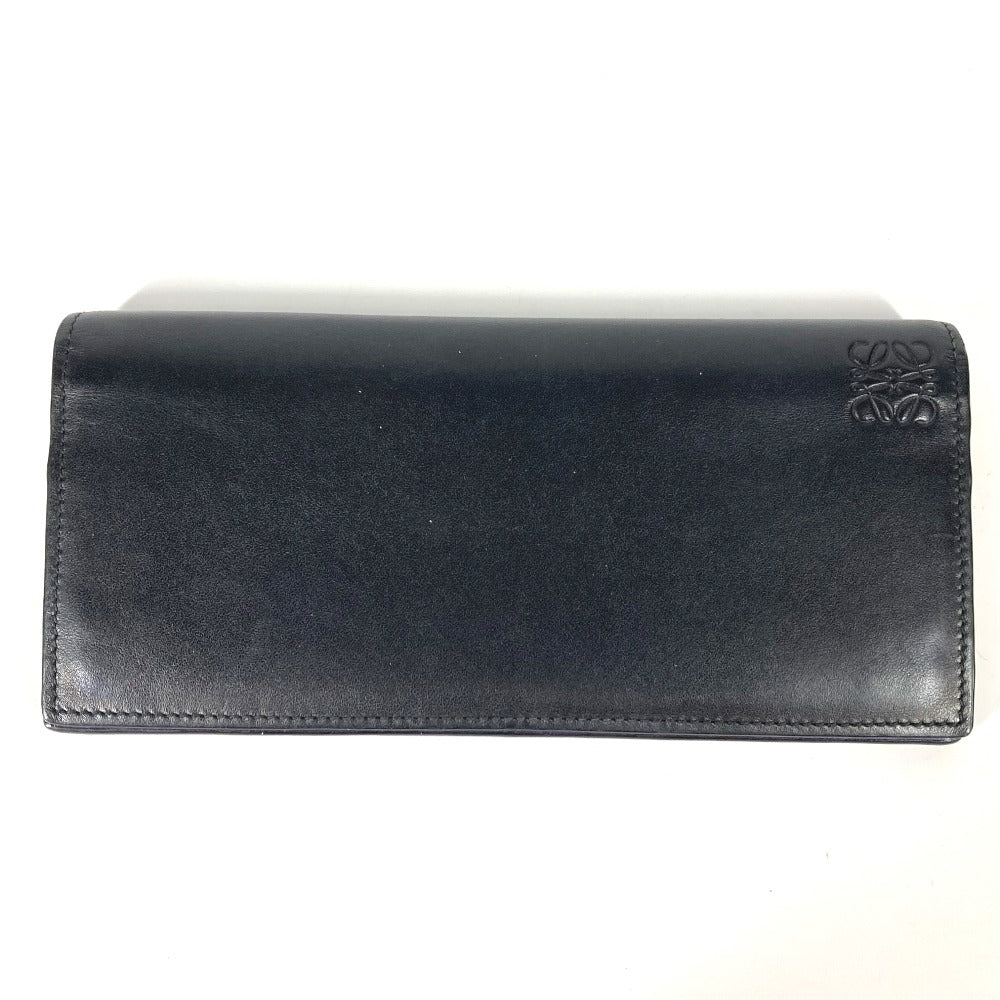 LOEWE ロングウォレット レインボー アナグラム 2つ折り 長財布 レザー メンズ ブラック