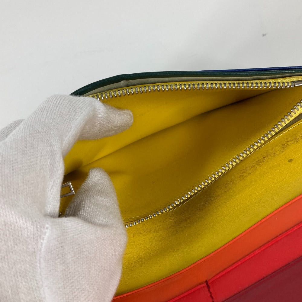 LOEWE ロングウォレット レインボー アナグラム 2つ折り 長財布 レザー メンズ ブラック