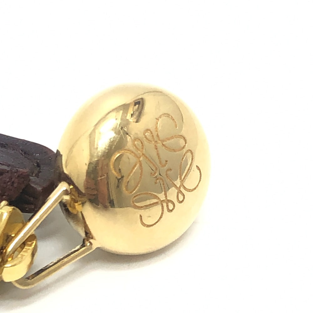 LOEWE Pebble Logo Card Case Fragment Case L-shaped Zipper Coin Case Leather Ladies Wine Red